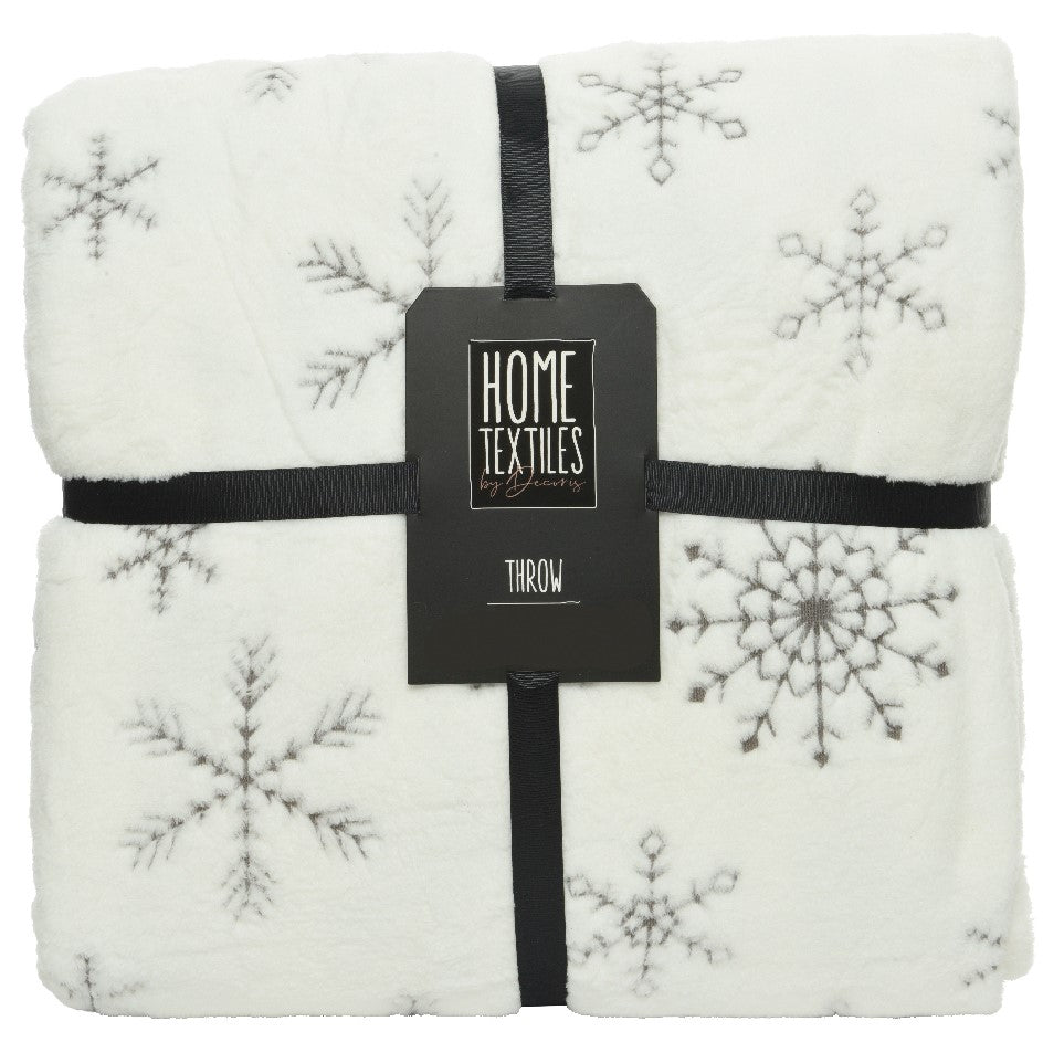 White Christmas Snowflake Throw