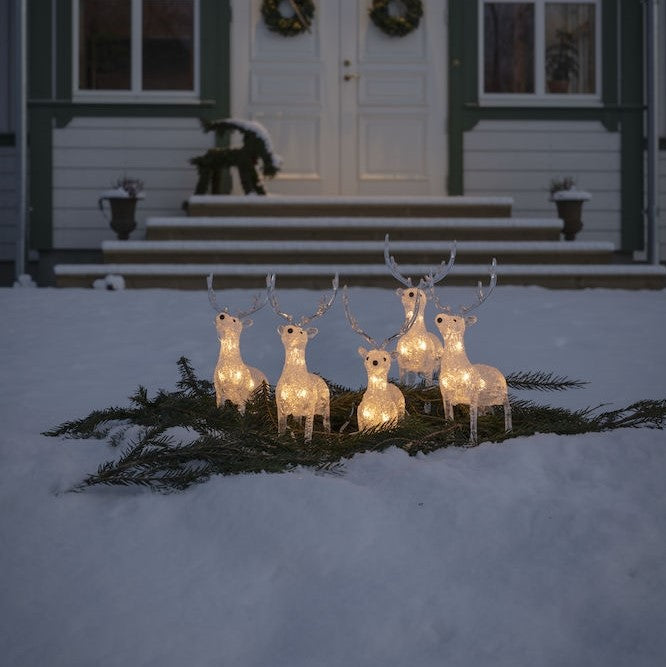 Konstsmide 5 Piece Acrylic Reindeer LED Set