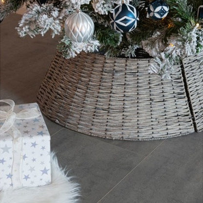 Grey Willow Wicker Collapsible Christmas Tree Skirt 70cm