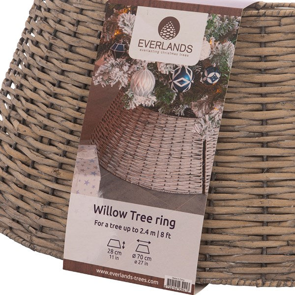 Grey Willow Wicker Collapsible Christmas Tree Skirt 70cm