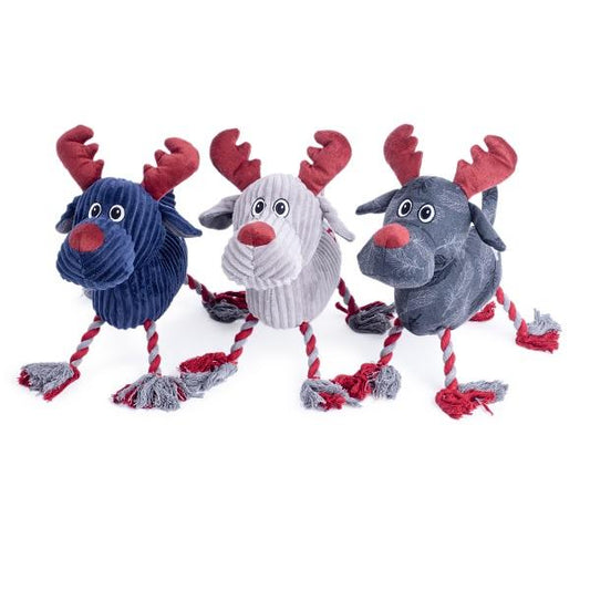 Christmas Reindeer Rope Legs Dog Toy