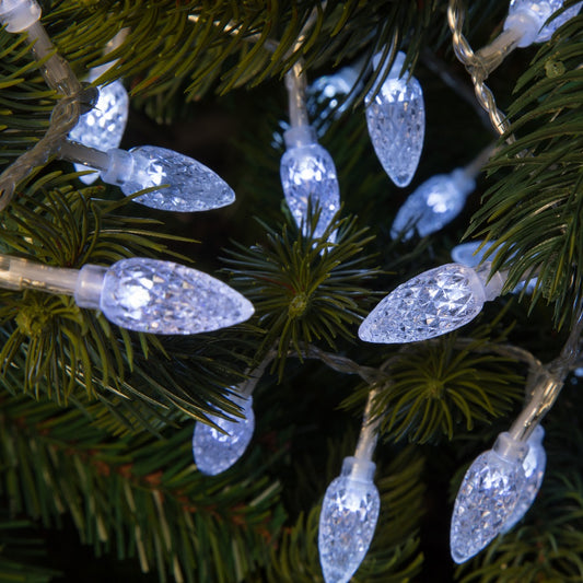 100 Cool White Faceted Cone Lights