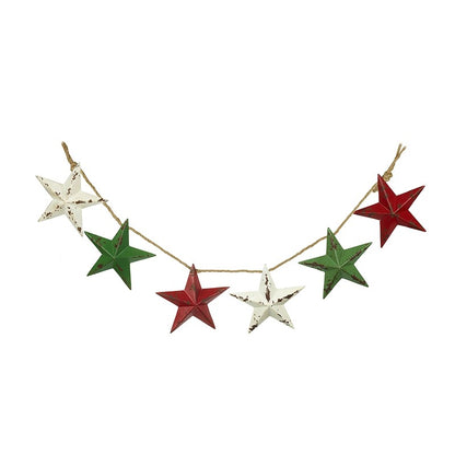 Rustic Metal Christmas Star Garland