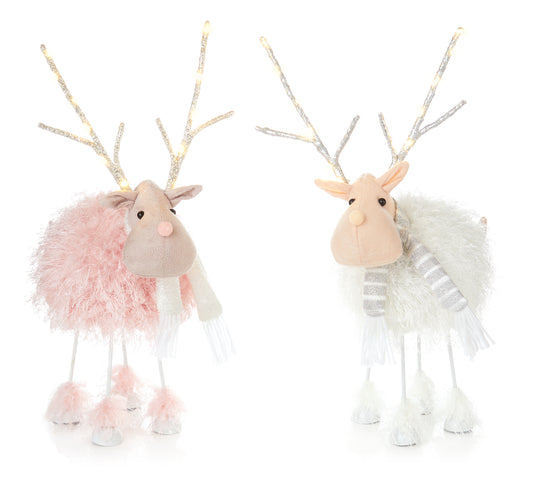 Premier LED Lit Feather Body Standing Reindeer