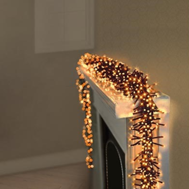 Premier 720 LED Cluster Brights Vintage Gold Christmas Lights