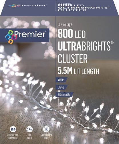 Premier 800 White LED Ultrabright Cluster Lights