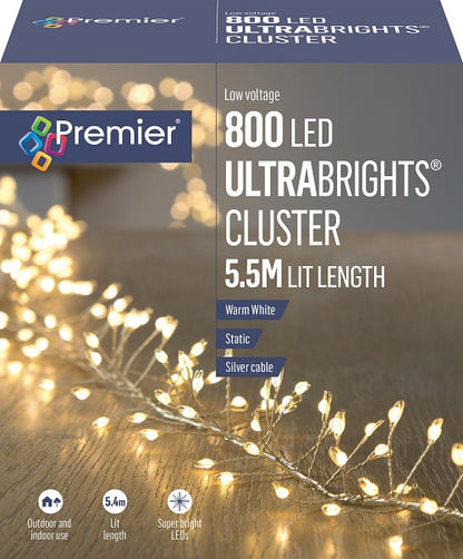 Premier 800 Warm White LED Ultrabright Cluster Lights