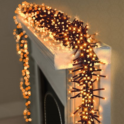 Premier 3000 Cluster Brights LED Christmas Lights Vintage Gold