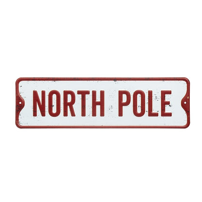 North Pole Vintage Style Christmas Tree Decoration Sign