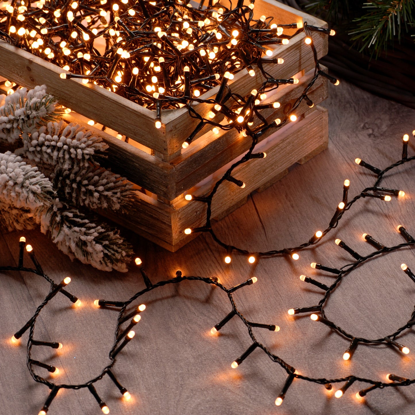 Festive 520 Warm White Glow Worm Christmas Lights