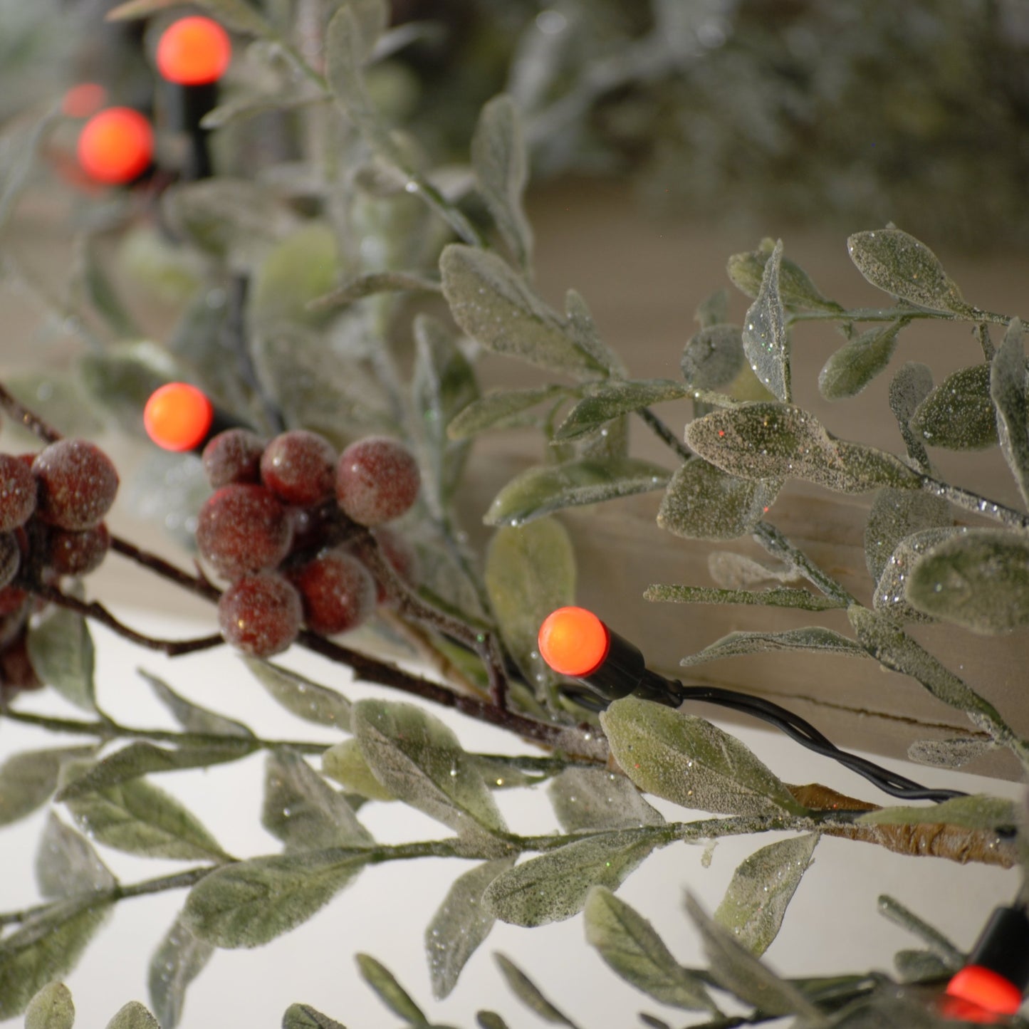 Festive 50 Red Berry Battery Operated String Lights