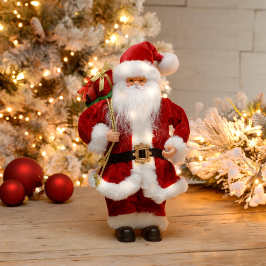 Classic Lit Standing Santa 45cm Battery Operated