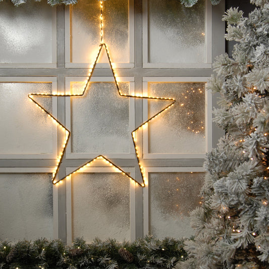 58cm LED Lit Black Star Decoration