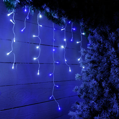 Festive 960 Blue & White Snowing Icicle Lights