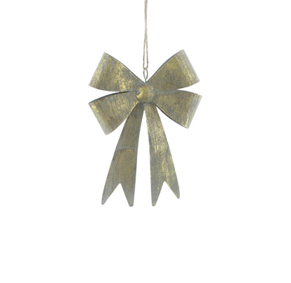 Gold Aged Effect Bow Tree Decoration 18cm