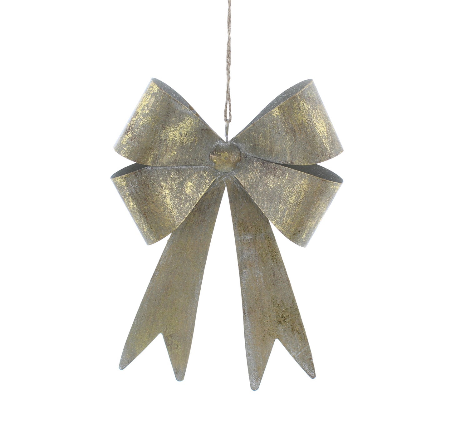 Gold Aged Effect  Christmas Bow Tree Decoration 25cm