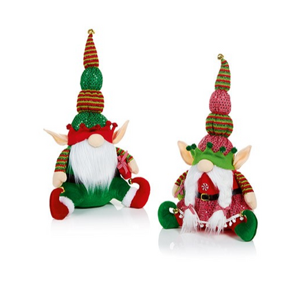 Christmas Candy Theme Sitting Elf 43cm