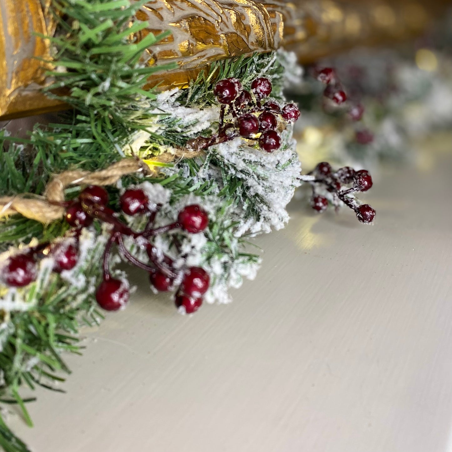 Snowy Berry Christmas String Lights