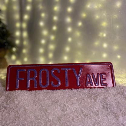 Frosty Avenue Christmas  Sign