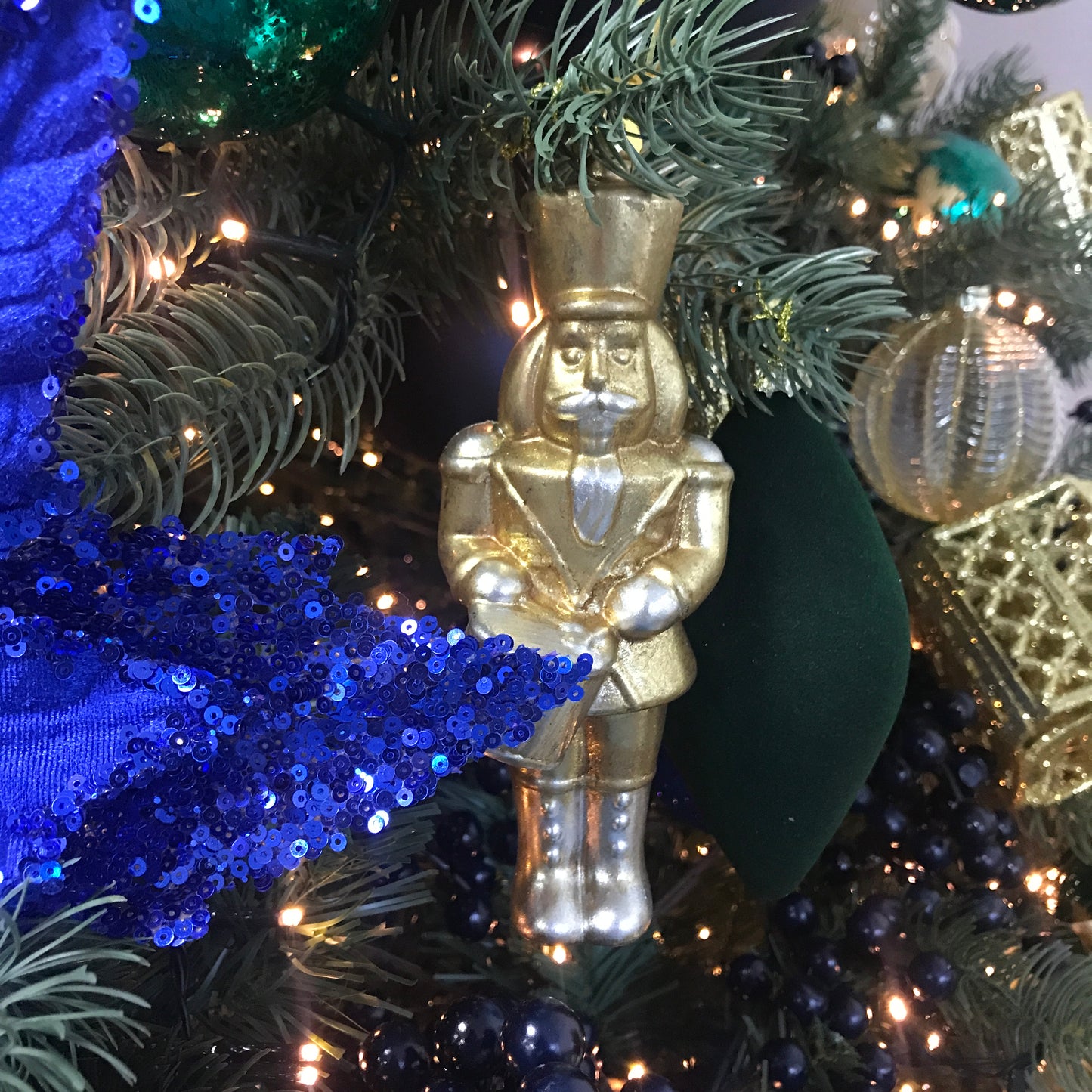 Gold Christmas Nutcracker 15cm Hanging Decoration