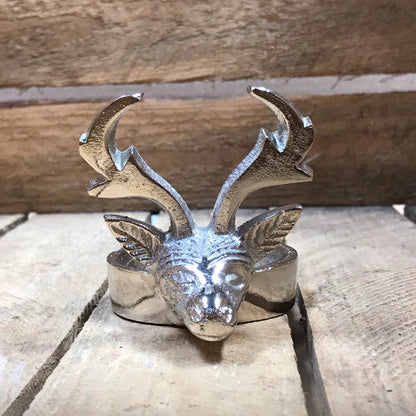 Silver Reindeer T-Light Holder