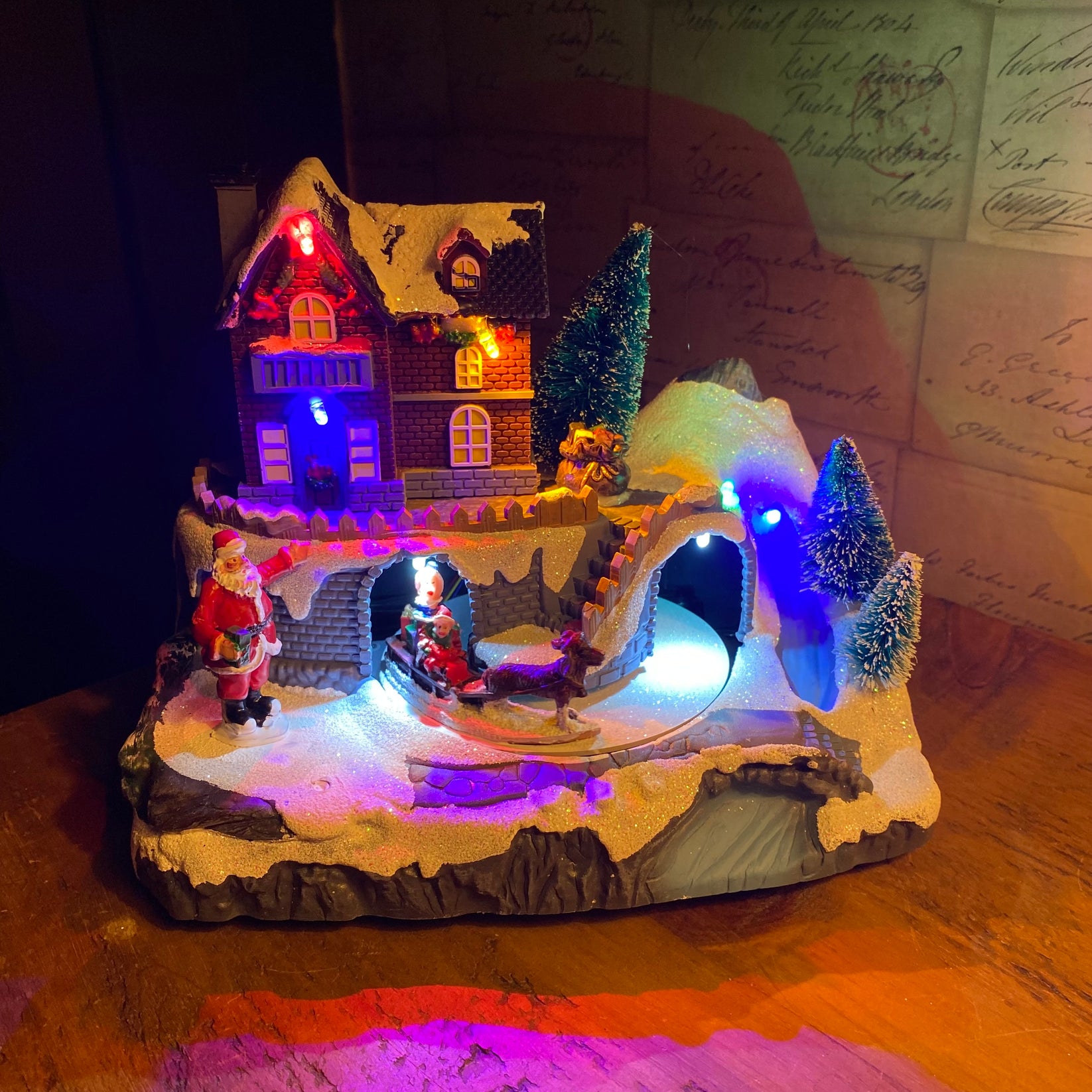 Luville Christmas Village Mountain Scene Animated Decoration Love