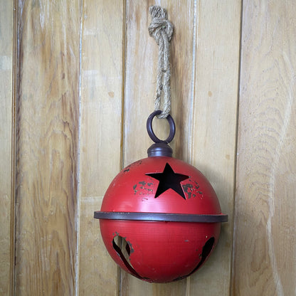 Vintage Style Star Cut Out Metal Christmas Bell Decorations