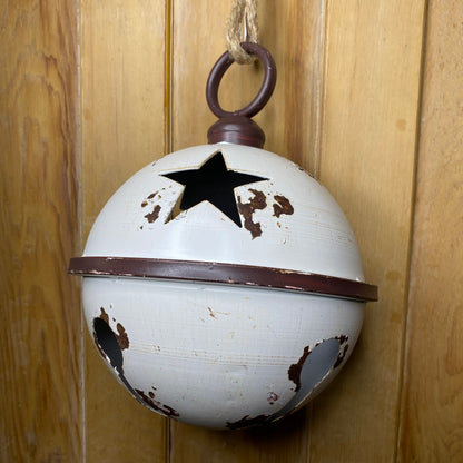 Vintage Style Star Cut Out Metal Christmas Bell Decorations