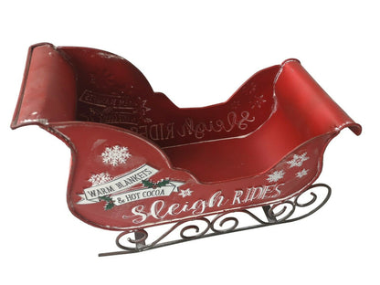 Vintage Style Metal Santa Sleigh